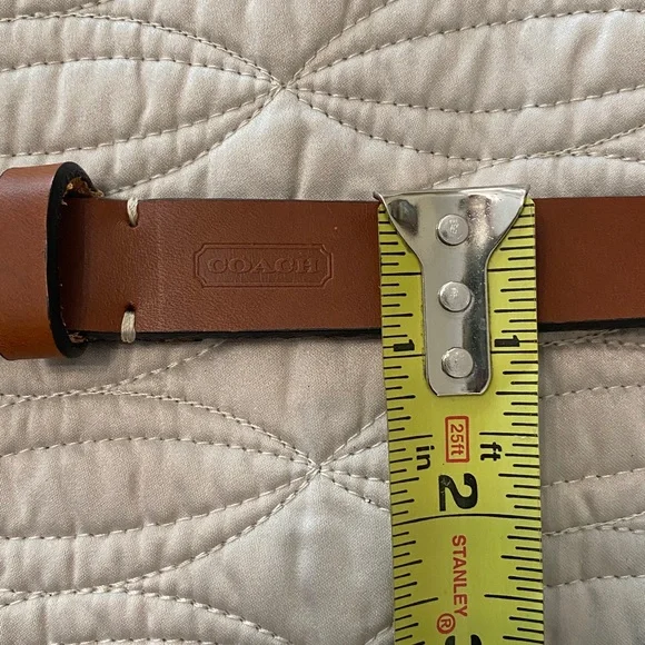Coach Belt Handcrafted in Italy of Vegetable Tanned Leather and solid brass - Picture 9 of 10